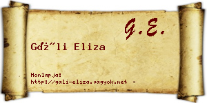 Gáli Eliza névjegykártya